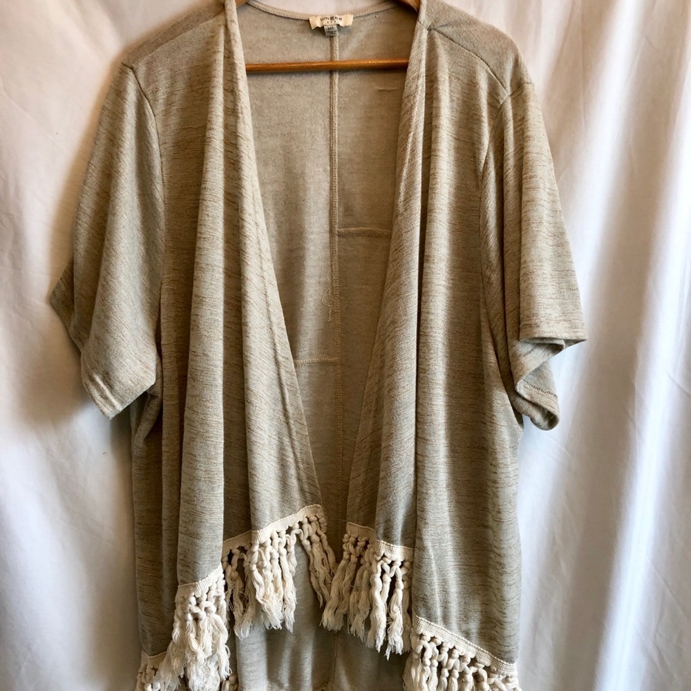 Oat colored tassel cardigan
